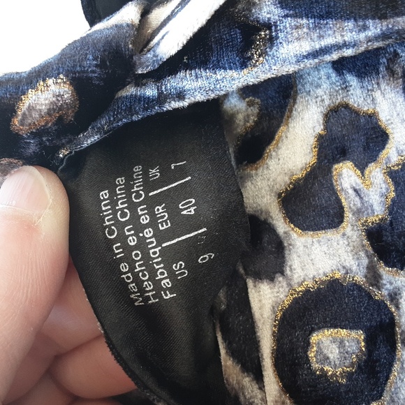 Rachel Zoe animal print velvet slides slippers size 9 - Picture 9 of 9